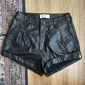 One Teaspoon Lambskin Leather Shorts